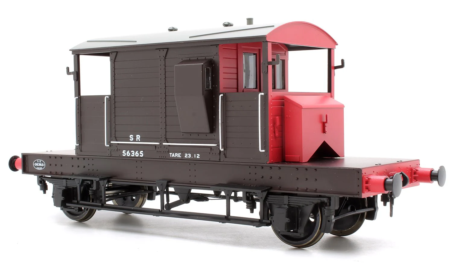 Pre-Owned Pill Box Brake Van 56365 S R Brown/Red small letters (Uneven Plank) - Image 2