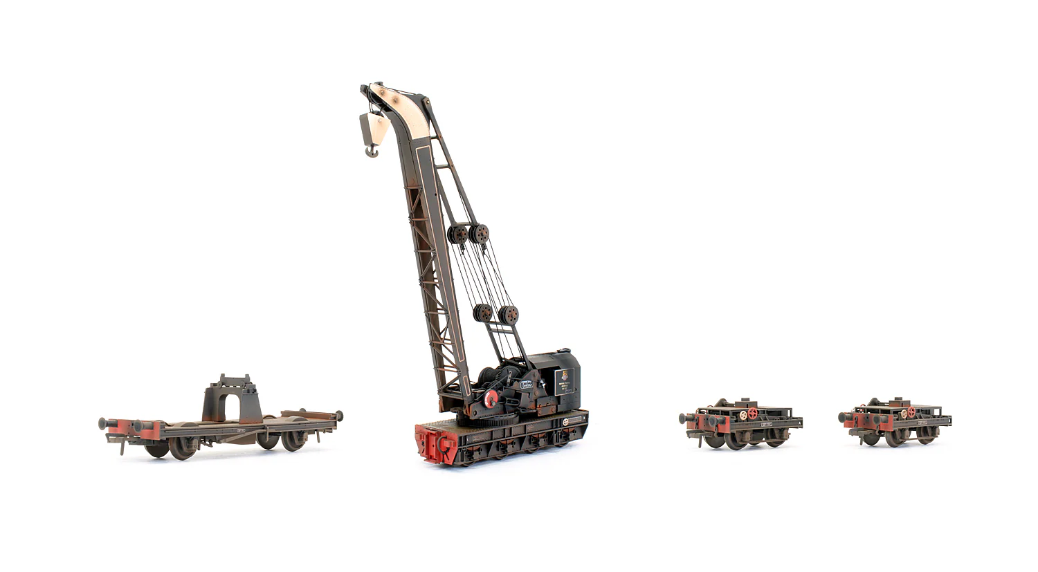 Pre-Owned 38-802 Ransomes & Rapier 45T Steam Breakdown Crane BR Lined Black Early emblem No.122 - Custom Weathered