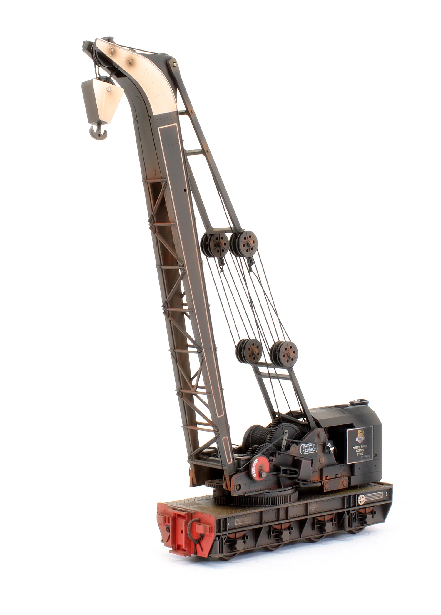Pre-Owned 38-802 Ransomes & Rapier 45T Steam Breakdown Crane BR Lined Black Early emblem No.122 - Custom Weathered - Image 2