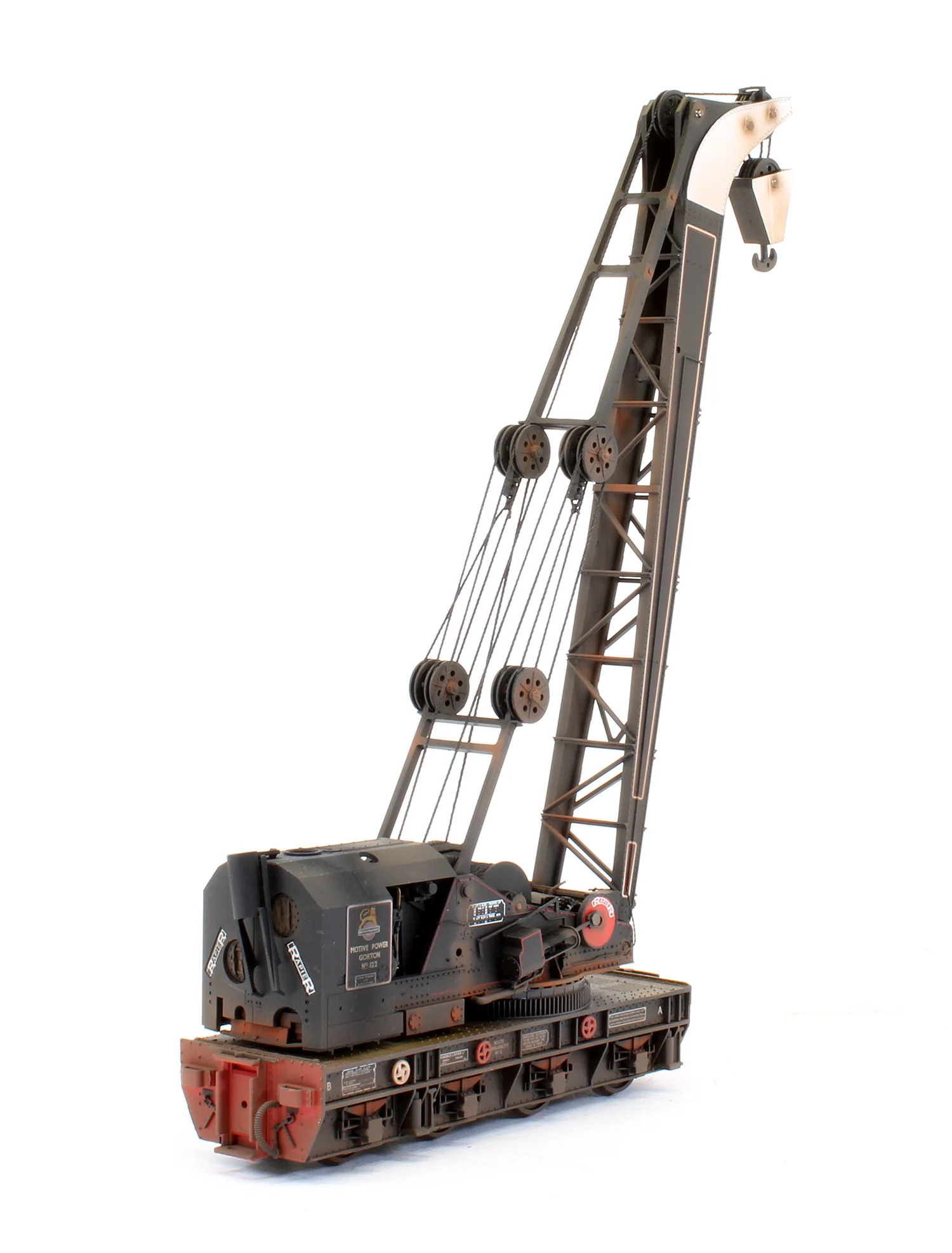 Pre-Owned 38-802 Ransomes & Rapier 45T Steam Breakdown Crane BR Lined Black Early emblem No.122 - Custom Weathered - Image 3