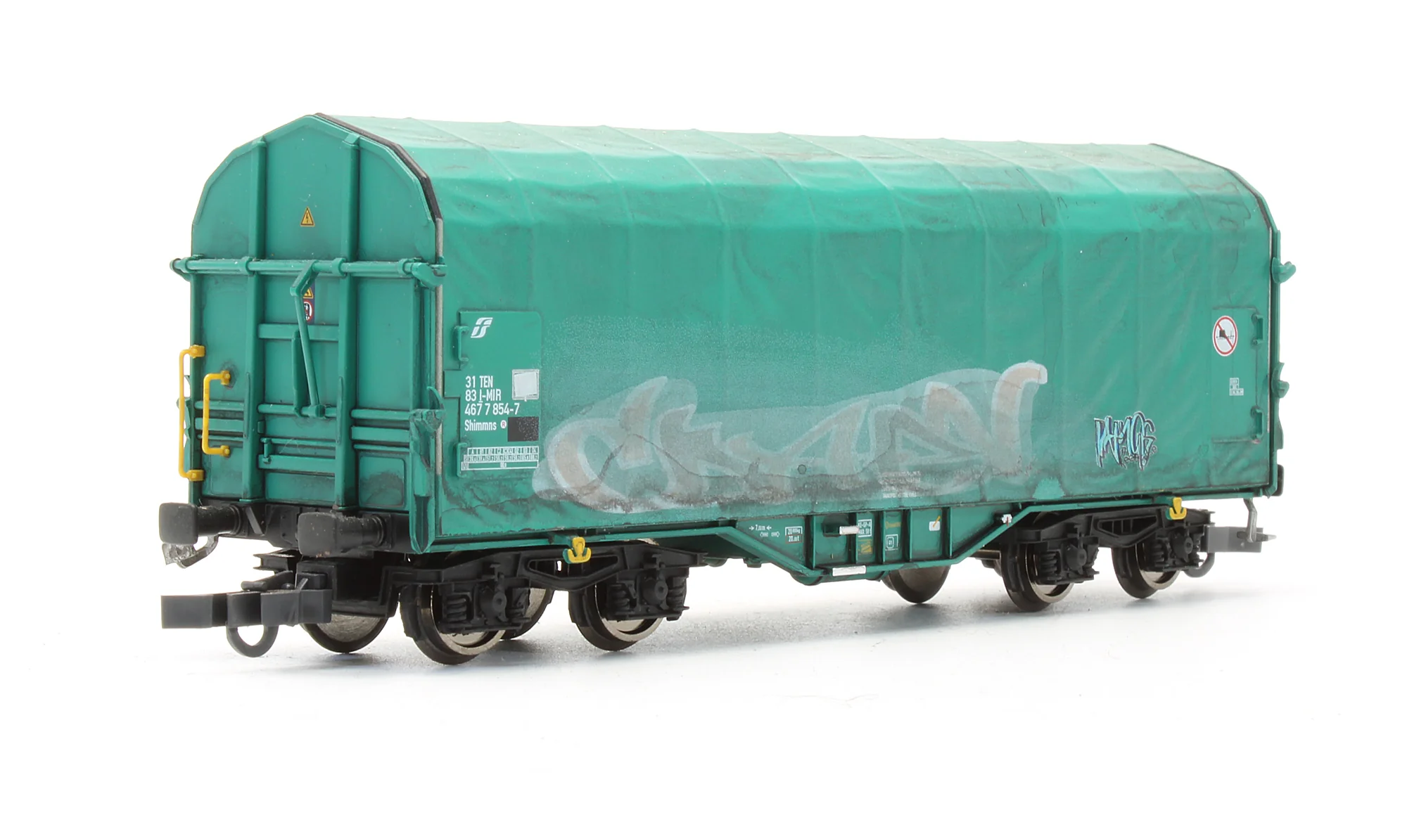 58379 Pre-Owned Set Of 2 Tarpaulin Wagons With Graffiti - Image 5