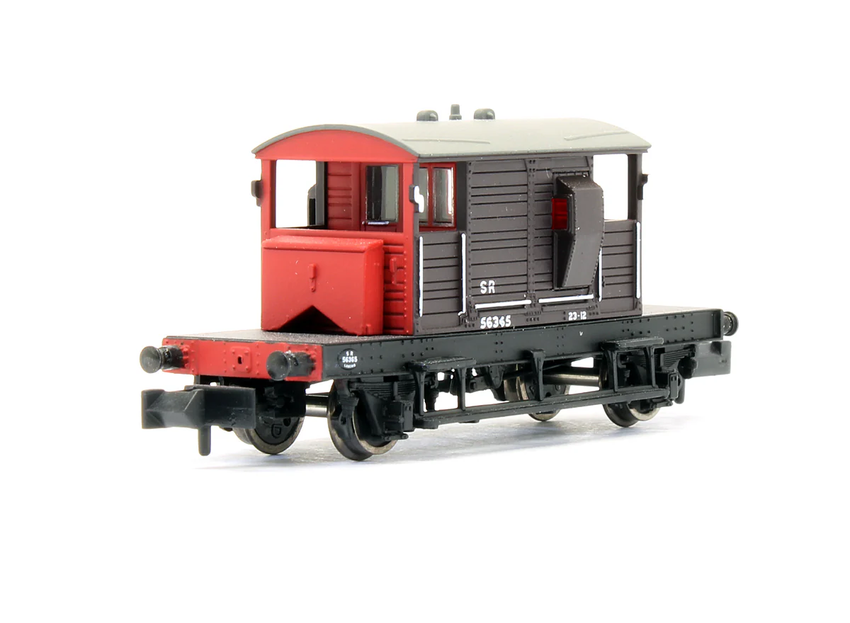 Pre-Owned 377-851 SR Pill Box Brake Van SR Brown Grey Roof