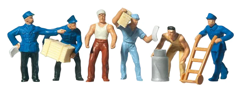 PR14016 Delivery Men (6) with Loads Standard Figure Set