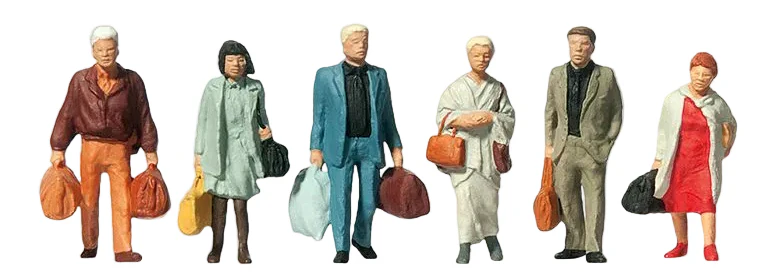 PR14070 Walking Railway Travellers (6) Standard Figure Set