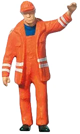 PR28009 Railway Shunter in Safety Jacket/Hard Hat Figure