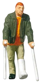 PR28019 Passer by on Crutches Figure