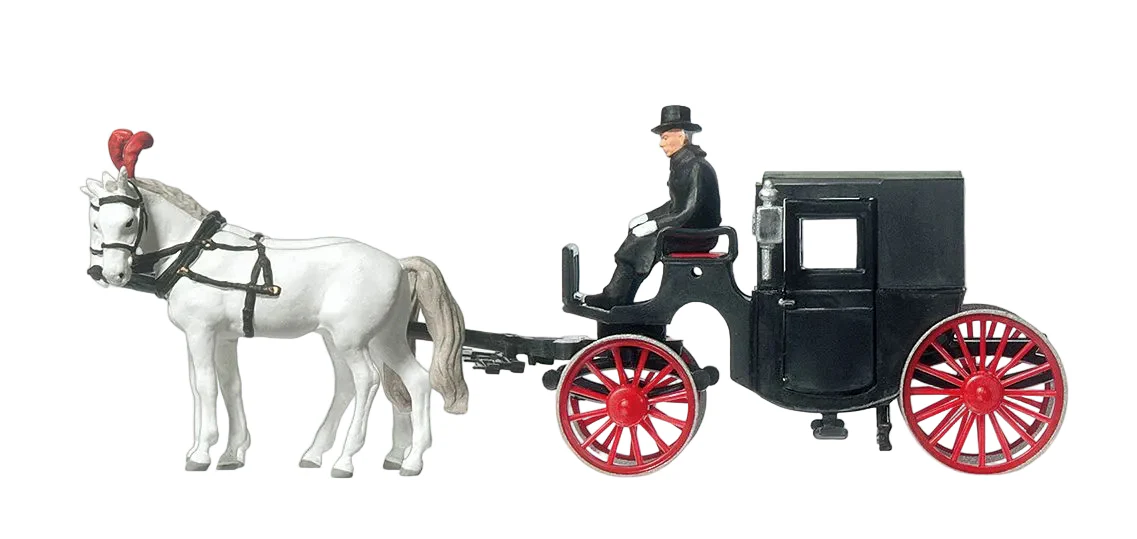 PR30452 Horse Drawn Black Carriage