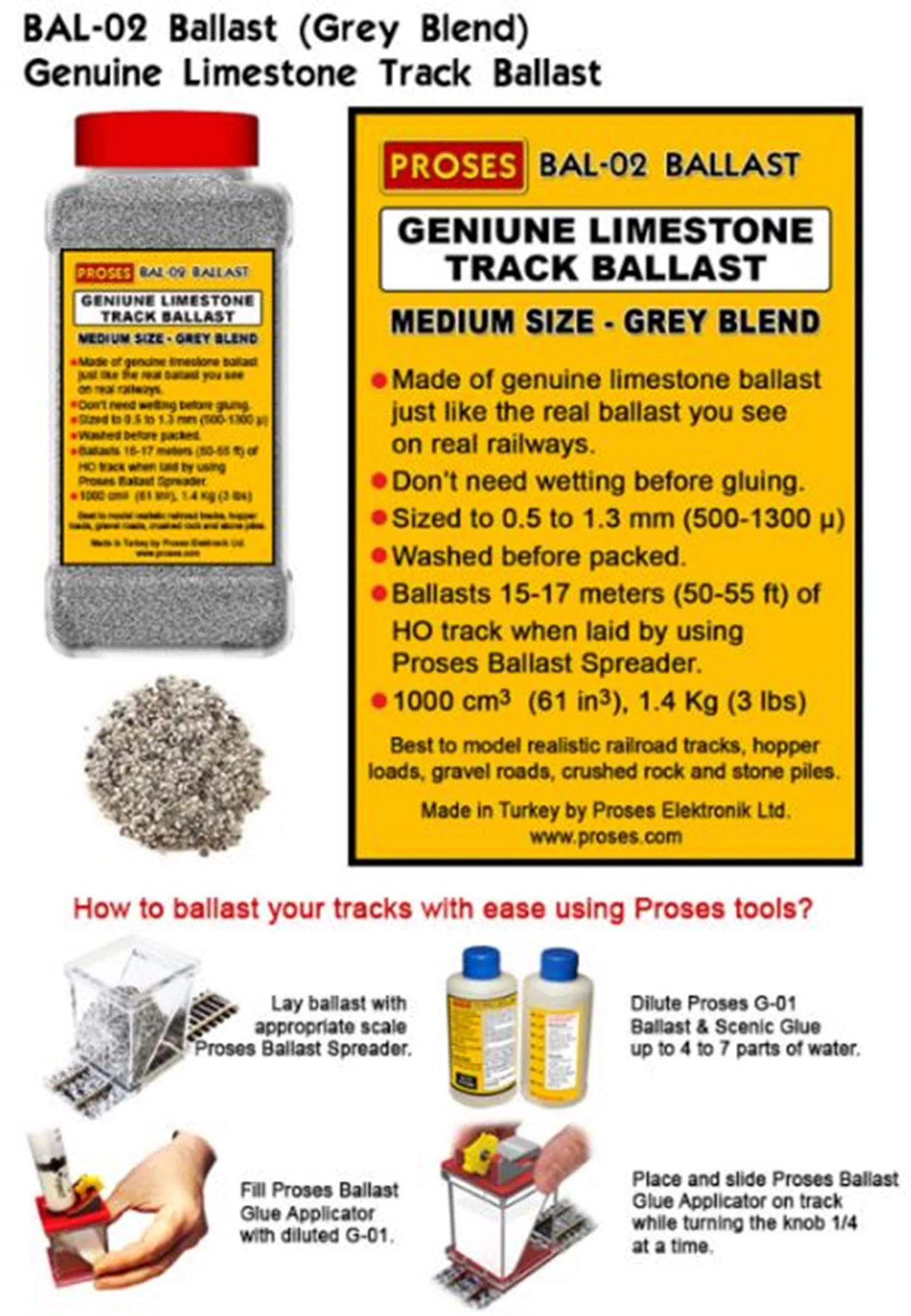 PBAL-02 1.4 Kg (3 lbs) Authentic Limestone Ballast HO/OO (Grey Blend) - Image 2