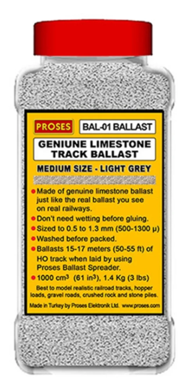PBAL-N-01 1.4 Kg (3 lbs) Authentic Limestone Ballast N Scale (Light Grey)