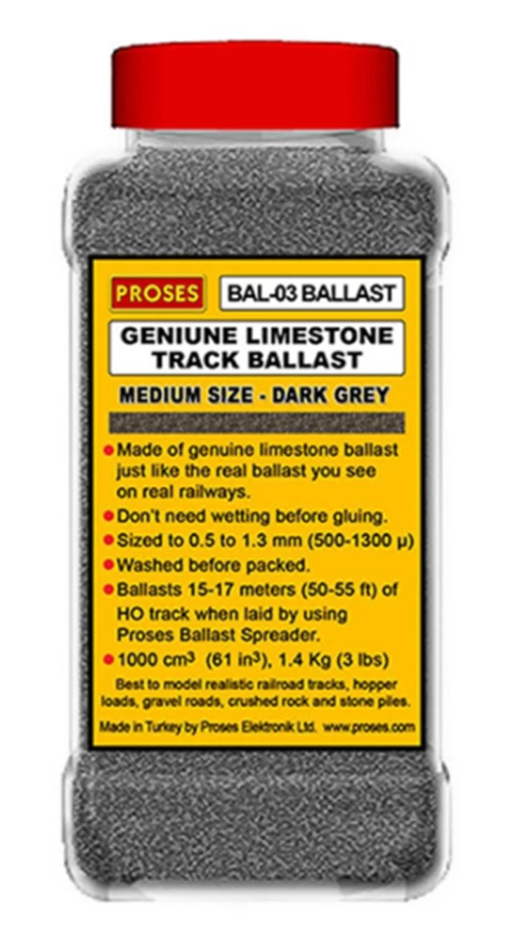 PBAL-O-03 1.4 Kg (3 lbs) Authentic Limestone Ballast O Scale (Dark Grey)