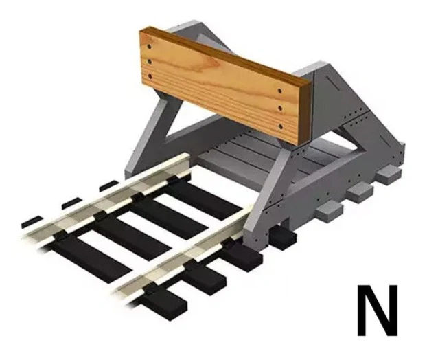 PBF-N-01 2 X N Scale Buffer Stop w/Wooden Bumper