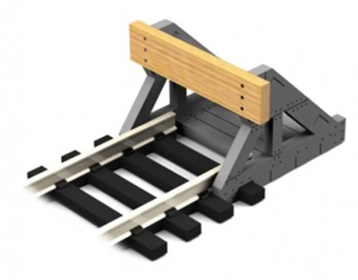 PBF-S1-01 1:32 Scale Buffer Stop w/Real Wooden Plate (2 pcs)
