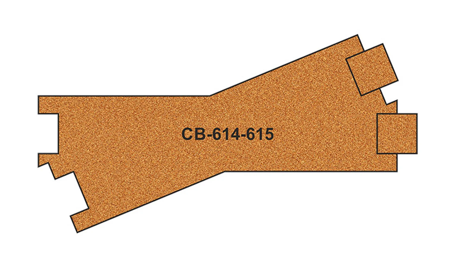 PCB-614-5 10 X Pre-Cut Cork Bed for R614-615 Cross Tracks