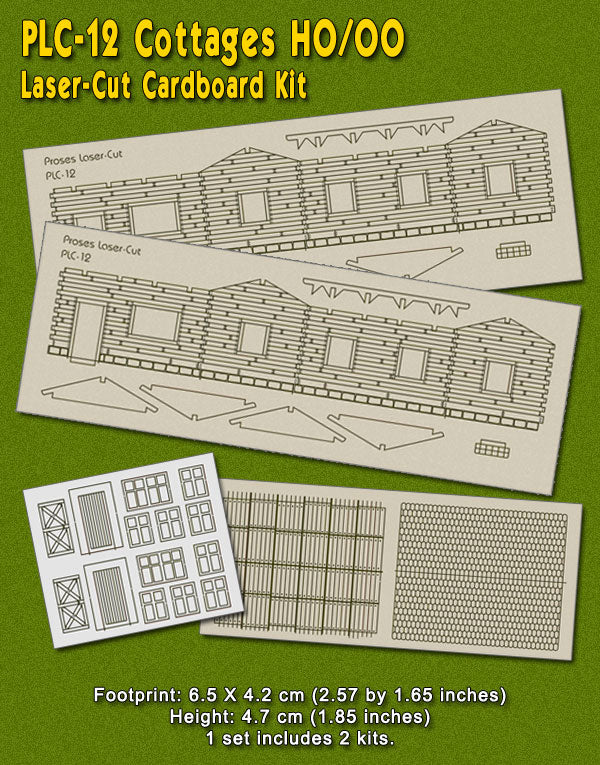 PLS-004 Laser-Cut Cottages Kit (2 cottages) H0/00 - Image 2