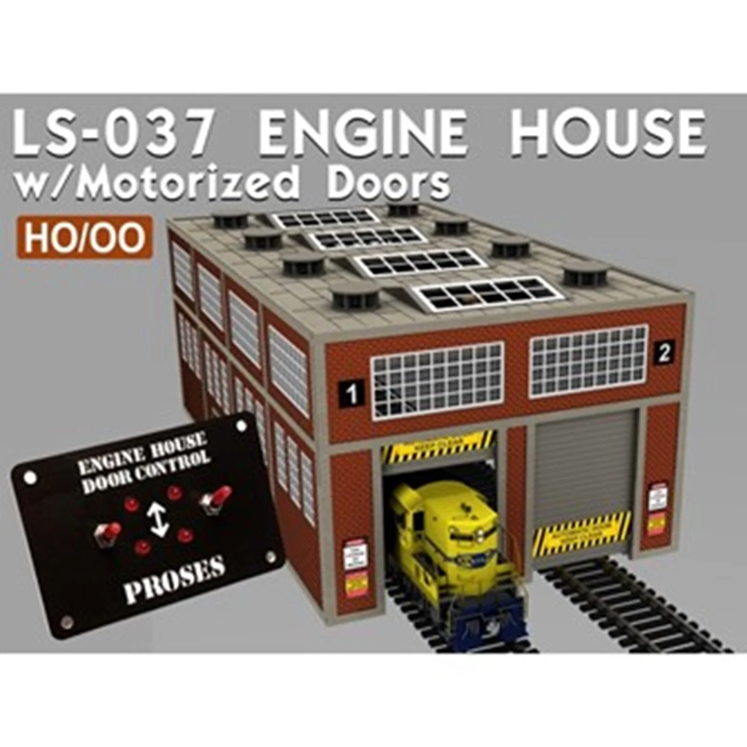 PLS-037 HO/OO Engine House w/Motorized Working Doors Building Kit - Image 4