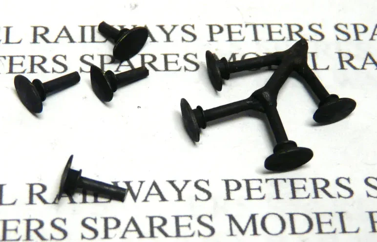 PS17 Triang Hornby S2125 Replacement Oval Buffers - Metal (4 Pack)