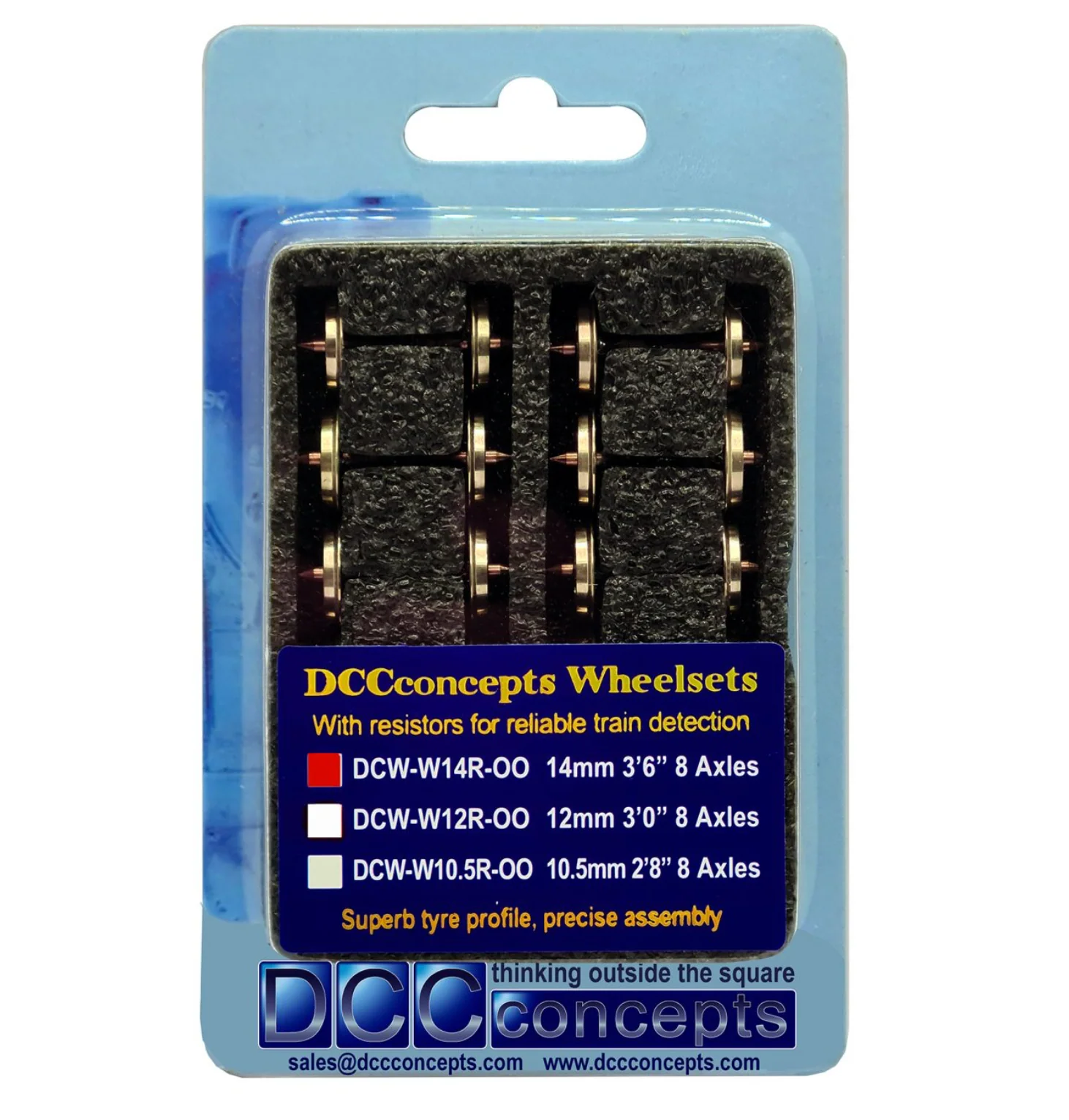 DCW-W14R-OO Quality Resistive Wheelsets OO/16.5mm Track 8x 14mm (3’6″) - Image 2
