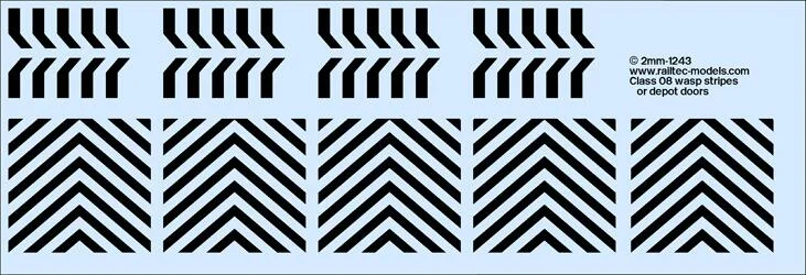 RT-2-1243 Wasp stripes / chevrons (to suit BR shunter) Transfer