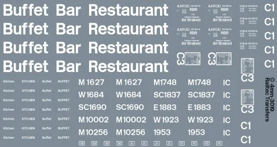 RT-4-3019 Buffet Restaurant & Bar coach pack: BR blue Transfer