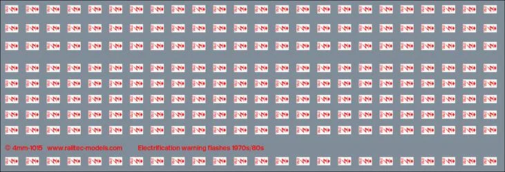 RT-4-1051 Overhead Warning Electrification Flashes: 1960-80s Waterslide Decals Transfer
