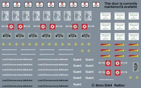 RT-4-1244 Class 43 HST power Car Detail Waterslide Decals Transfer