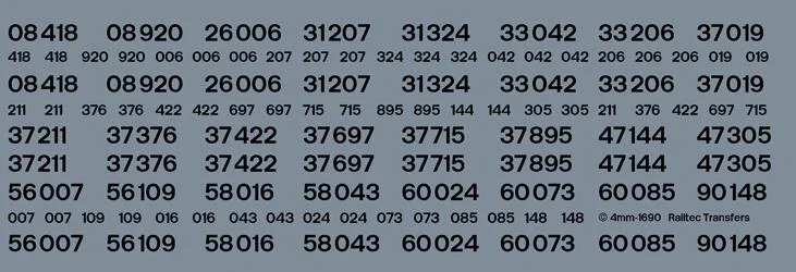 RT-4-1650 BR Black Loco Ready-Made numbers OO Gauge Waterslide Decals Transfer