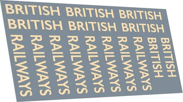 RT-4-4103 British Railways 9" Text Branding: Steam Locos Waterslide Decals Transfer