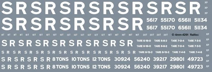 RT-4-4291 Southern SR Freight Wagon Markings OO Gauge Waterslide Decals Transfer