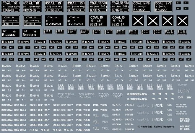 RT-4-6116 16T Mineral Pack inc Industrial Markings Waterslide Decals Transfer
