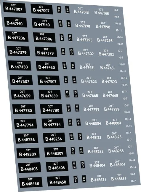 RT-4-6119 LMS 20T Coke Wagon: Early BR (Dia 1/150 & 1/151) Waterslide Decals Transfer