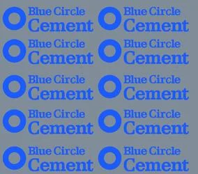 RT-4-8610 Blue Circle Cement Logos Waterslide Decals Transfer