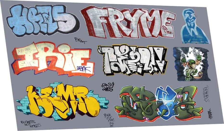 RT-4-8905 Graffiti: Artistic E (Suits Larger Wagons) Waterslide Decals Transfer