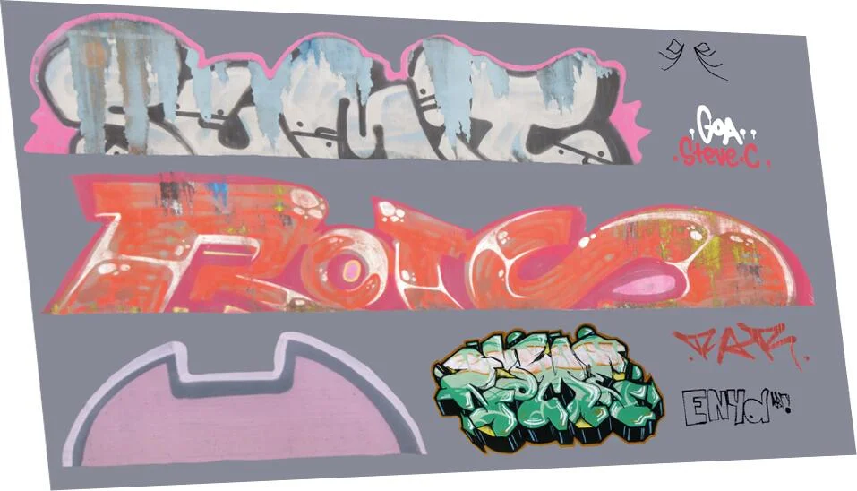 RT-4-8909 Graffiti: Artistic J (Suits Larger Wagons) Waterslide Decals Transfer