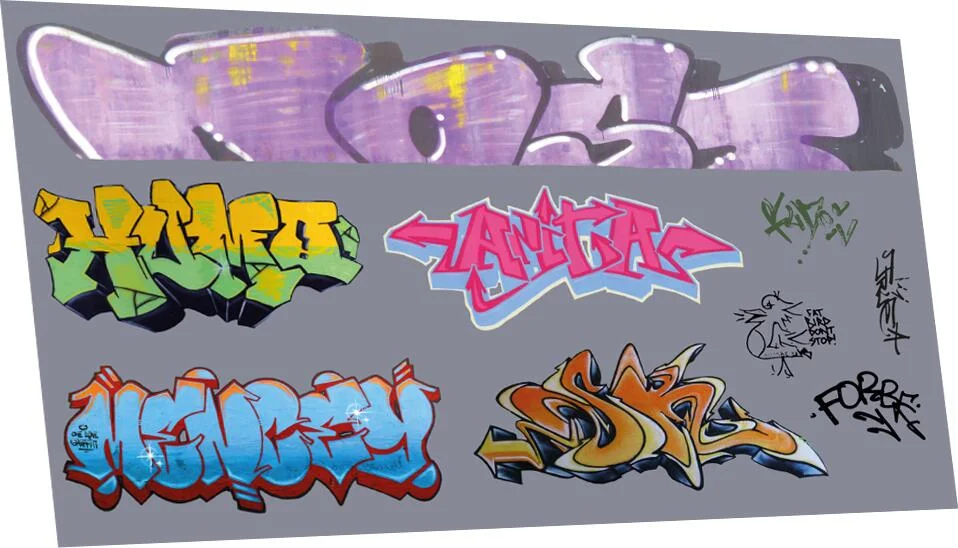 RT-4-8911 Graffiti: Artistic L (Suits Larger Wagons) Waterslide Decals Transfer