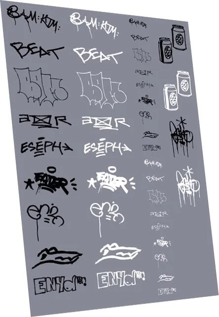 RT-4-8952 Graffiti: Tags Pack 2 Waterslide Decals Transfer