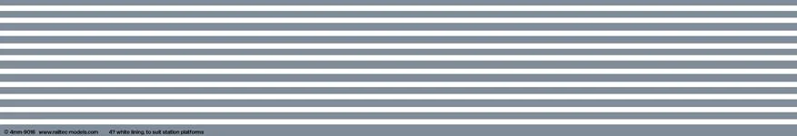 RT-4-9016 Station Platform Safety Lines: White OO Gauge Waterslide Decals Transfer