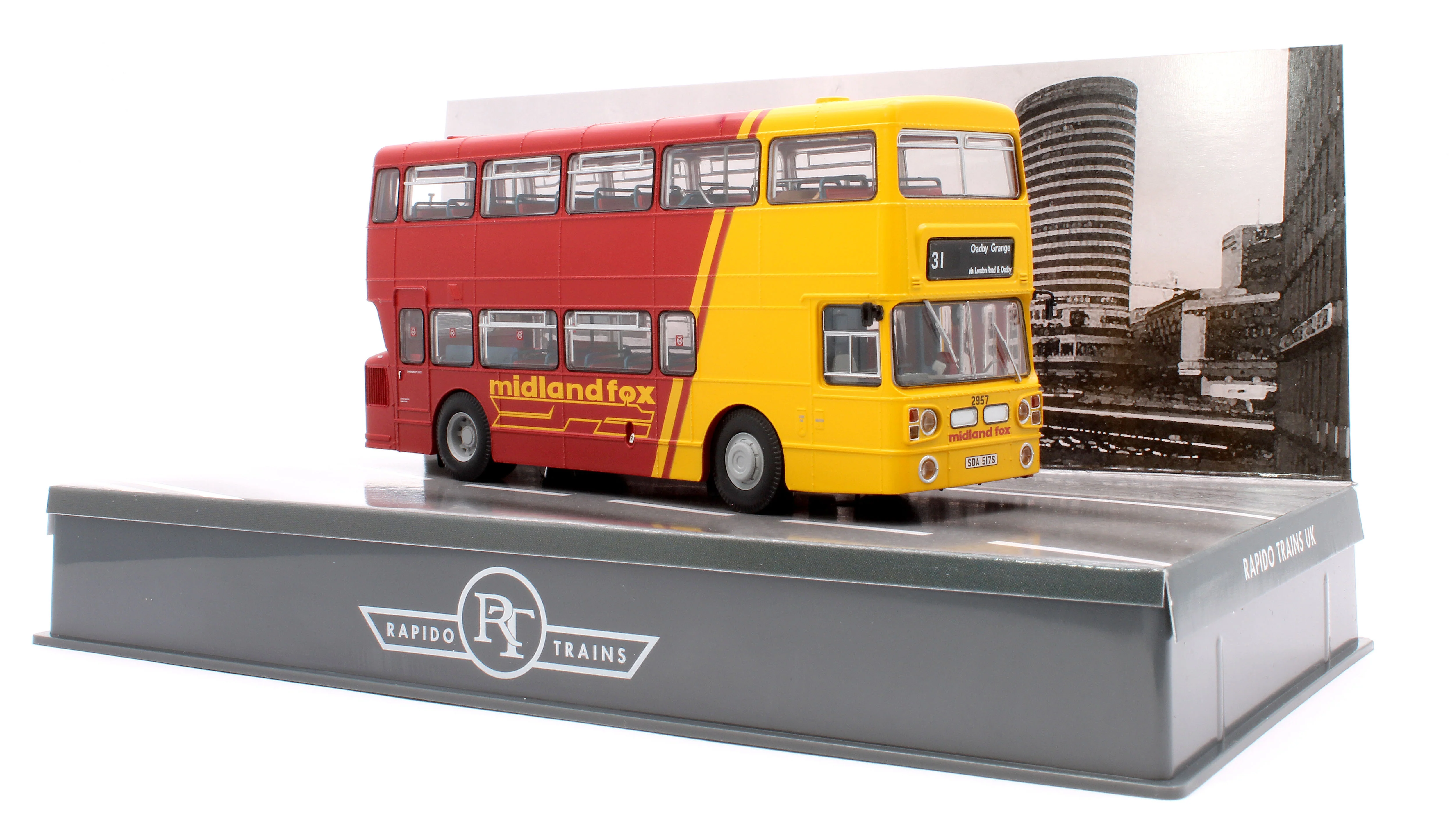 901032 Leyland Fleetline SDA517S, Route 31 Oadby Grange, Midland Fox livery - Image 4