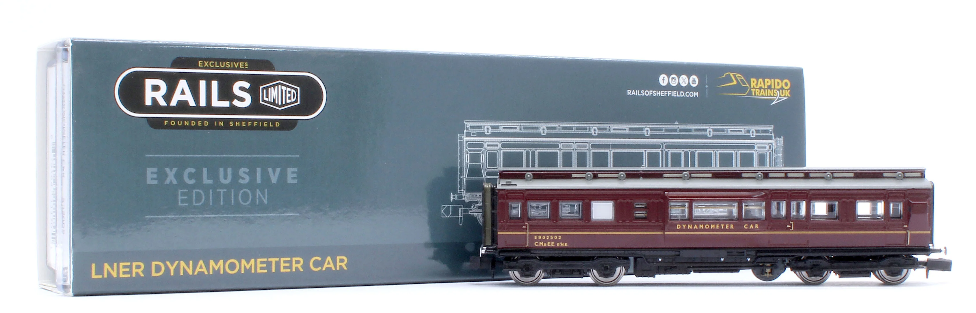 955005 BR Lined Maroon Dynamometer Car E902502