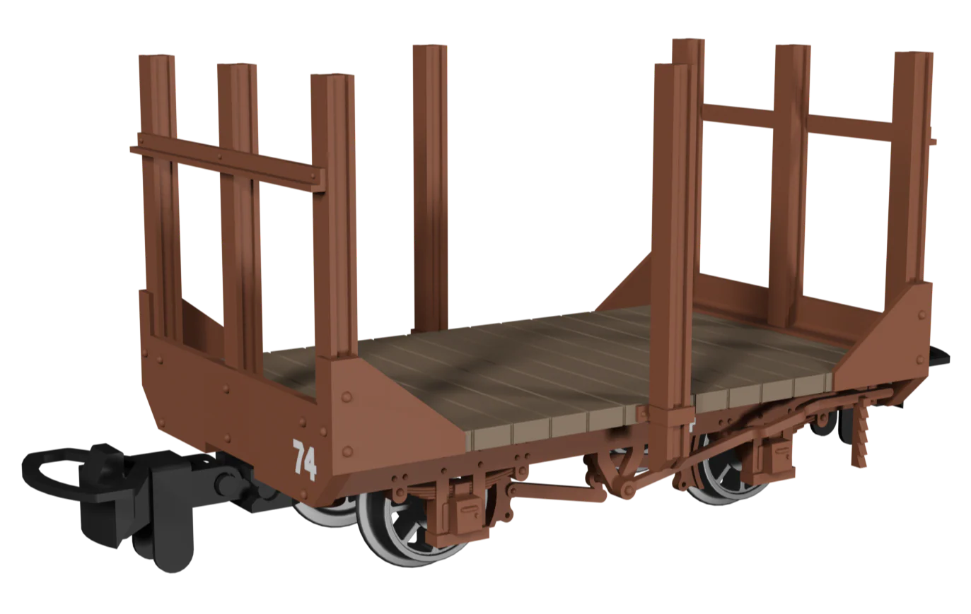 990706 Stake Wagon - Plain Rusty Brown No.74