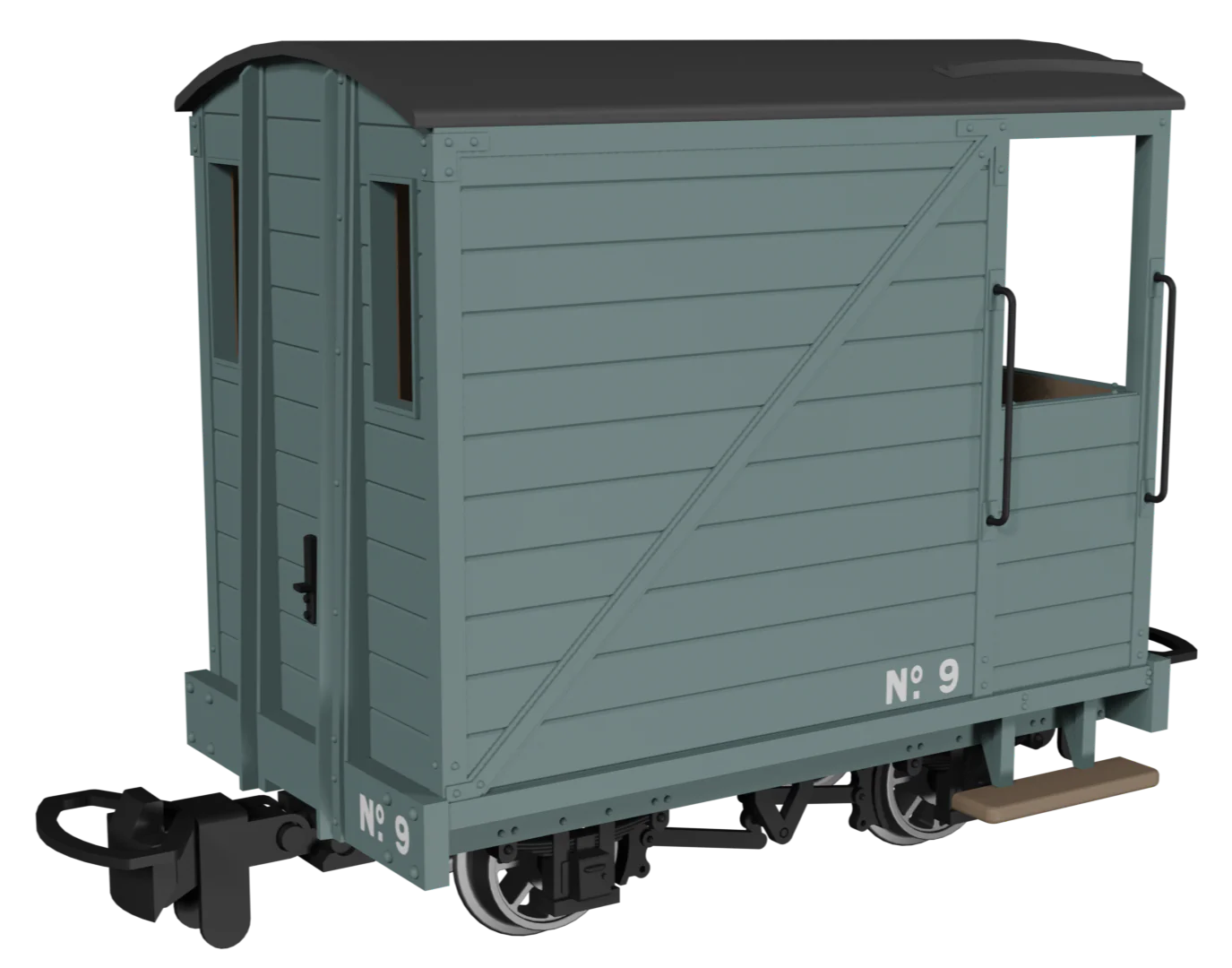 990803 Single Veranda Brake Van - Plain Grey No.9