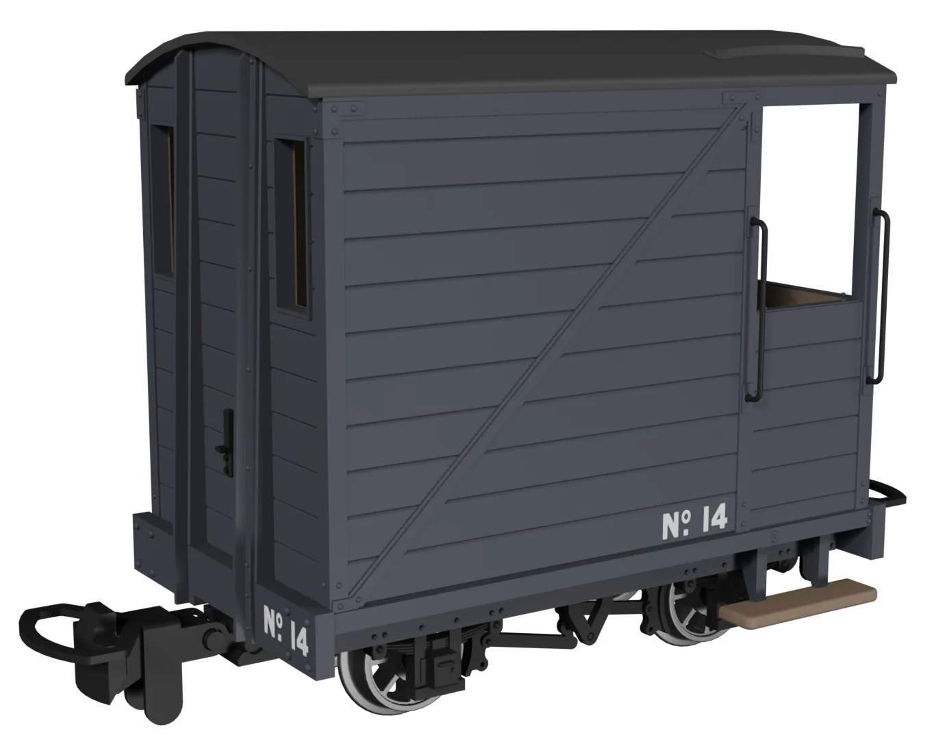 990804 Single Veranda Brake Van - Plain Dark Grey No.14