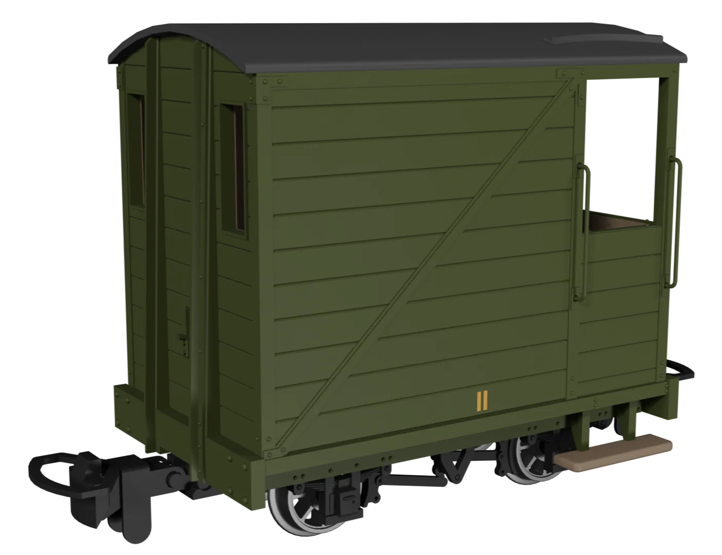 990805 Single Veranda Brake Van - Plain Green No.11