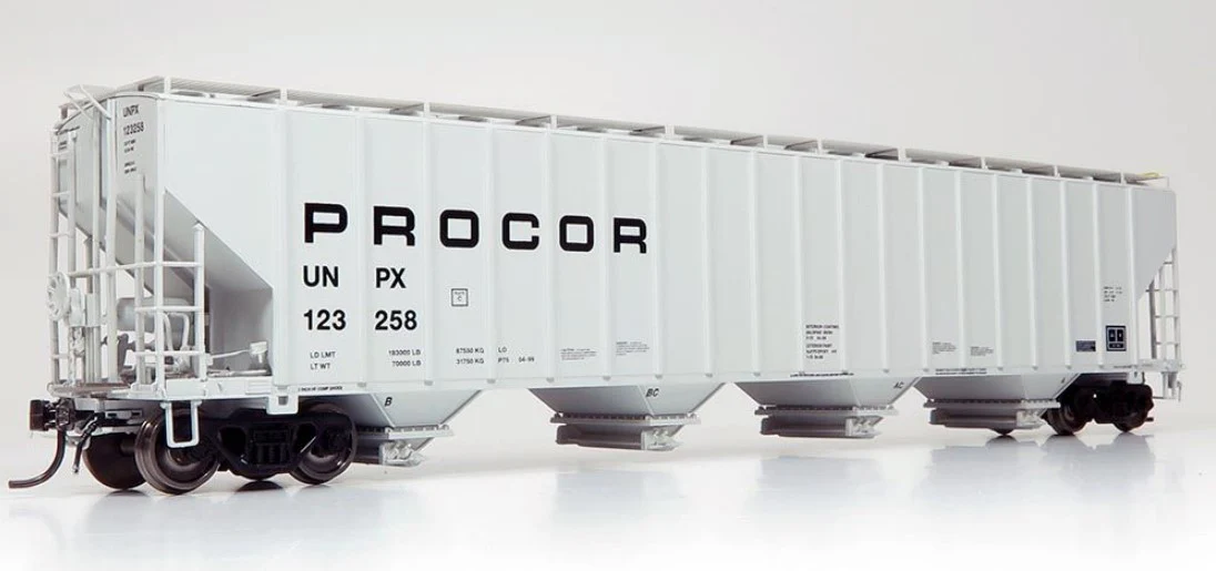 157006A HO Procor 5820 Covered Hopper: UNPX - Procor Mid Black Solid: Single Car