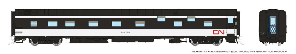 101158 HO Duplex Sleeper: CN - Wet Noodle Scheme: #1136 Endeavour