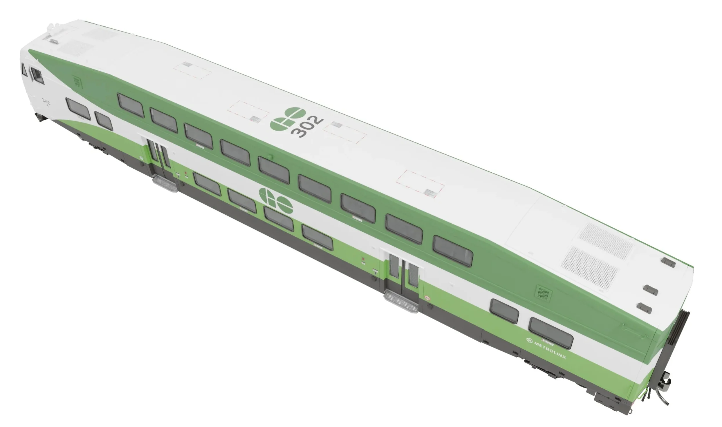 1110001 BiLevel Commuter Car: GO Transit - Late: Set #4 (Cab: 227 Coaches: 2406, 2436) - Image 2