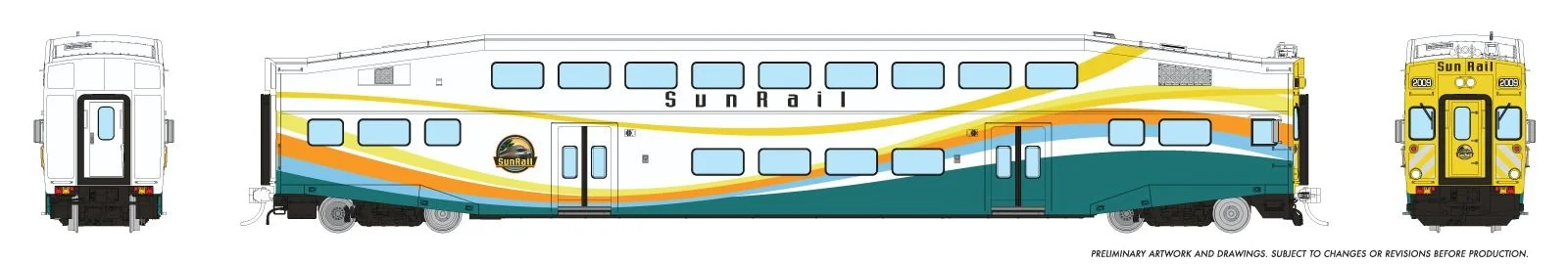 1110018 HO BiLevel Commuter Car: SunRail: Cab #2009