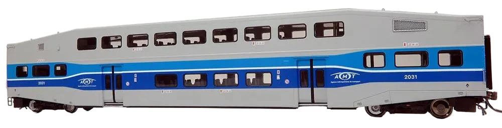 146003 HO BiLevel Commuter Car - AMT Montreal - 1 pack Unnumbered Car