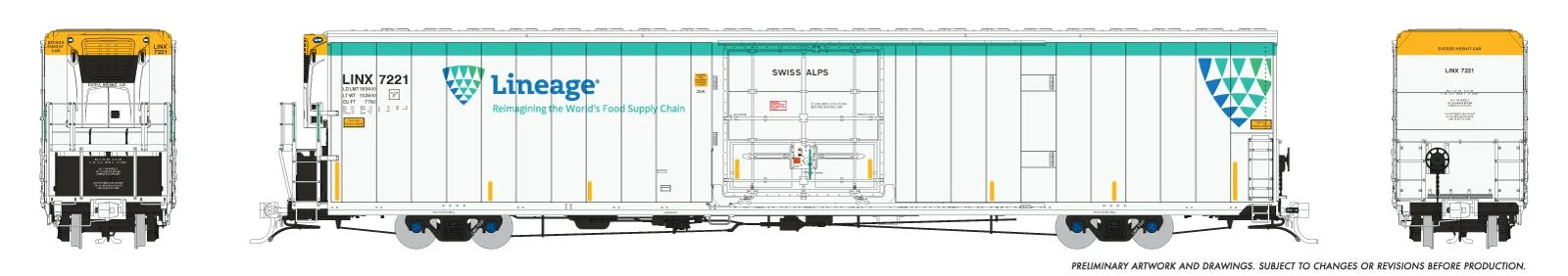 167003-3 HO Greenbrier 7780cuft Reefer: Lineage: #7221 Swiss Alps