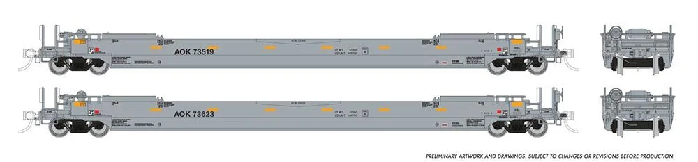 401056A HO 53' Husky-Stack well car 2-Pack: AOK: Single 2-Pack