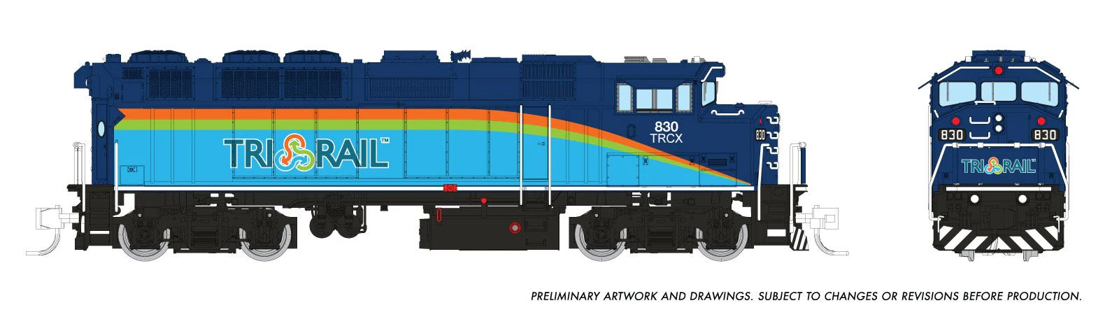 519023 N GMDD F59PH (DC/Silent): TriRail - Dark Blue Scheme: #830